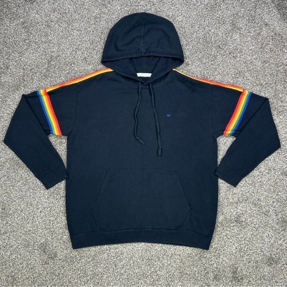OUTERKNOWN NOSTALGIC HOODIE BLACK RAINBOW XL - Picture 2 of 5
